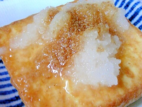 焼厚揚げ　大根おろしと胡麻ドレッシングかけ